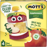Mott's® Applesauce Apple 3.2oz 4-pack clear pouches box