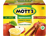 Mott's® Applesauce Cinnamon 4oz cup 36-pack variety box