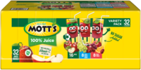 Mott's® 100% Apple White Grape Juice 6.75 oz. 32-pack variety pack juice boxes