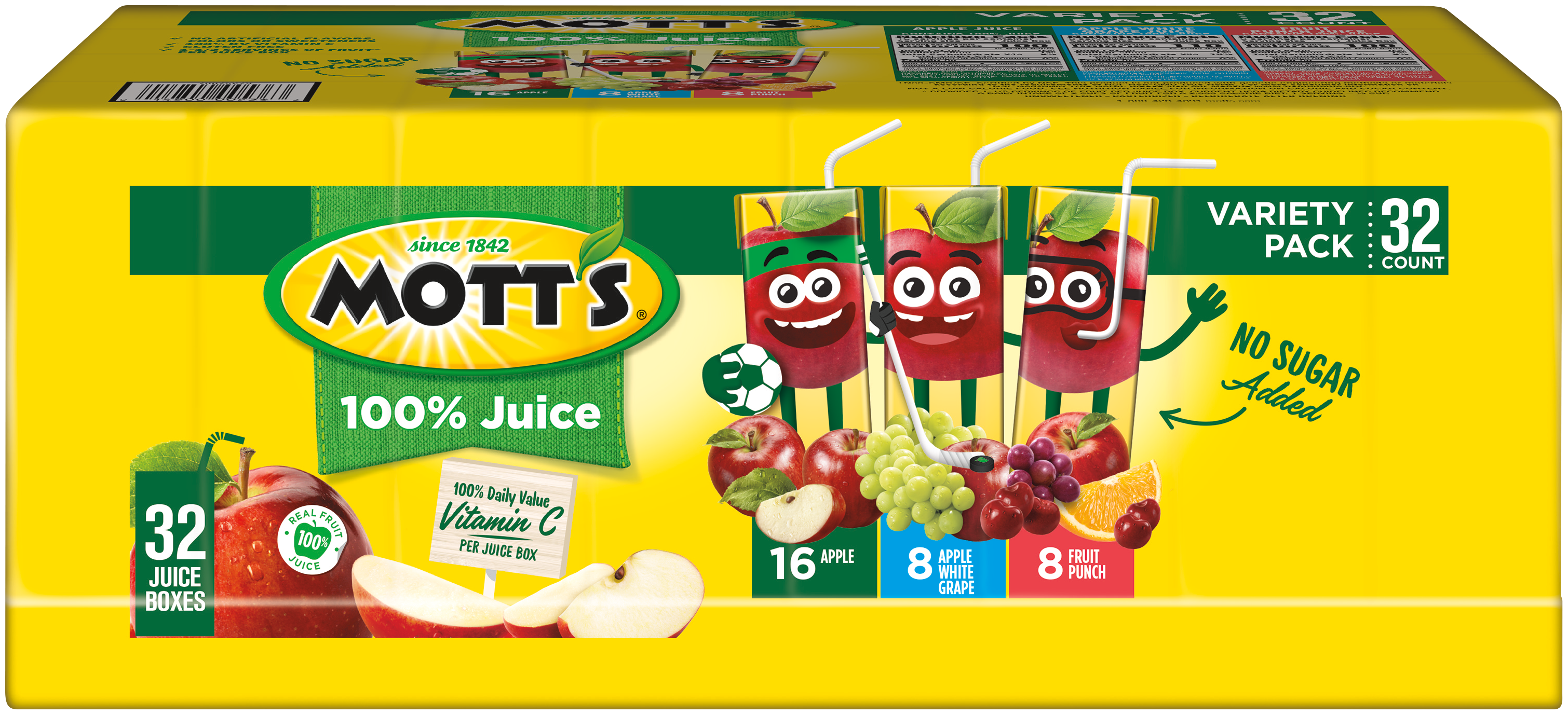 Mott's® 100% Fruit Punch Juice 6.75 oz. 32-pack variety pack juice boxes