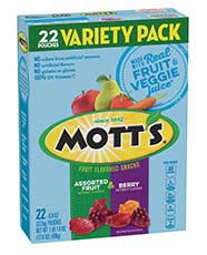 Mott's® Assorted Fruit Flavored Snacks  22-count variety pack