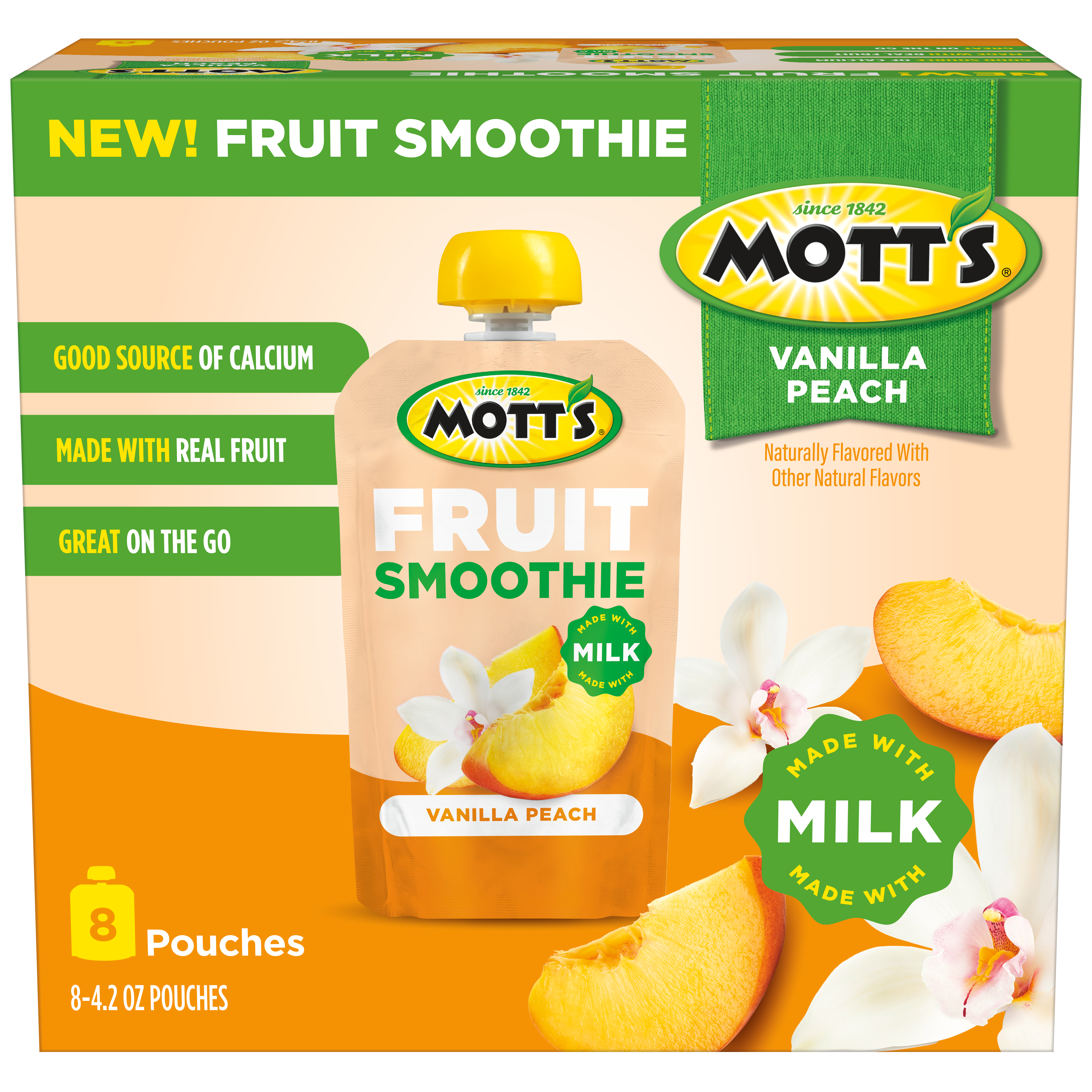 Mott's&reg; Vanilla Peach Smoothie 4.2 oz. 8 Pack