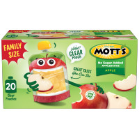 Mott's® No Sugar Added Applesauce Apple 3.2oz 20-pack clear pouches box