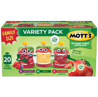 Mott's® No Sugar Added Applesauce Apple 3.2oz 20-pack clear pouches variety box