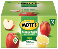 Mott's® No Sugar Added Applesauce Apple 3.9oz. 18-pack cups
