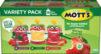 Mott's® No Sugar Added Applesauce Apple, Strawberry, & Mixed Berry Variety Pack 3.2oz 16-pack Variety Pack Clear Pouches