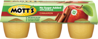 Mott's® No Sugar Added Applesauce Cinnamon 3.9oz 6-pack cups