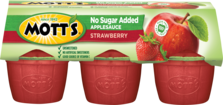 Mott's® No Sugar Added Applesauce Strawberry 3.9oz 6-pack cups 