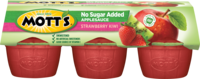 Mott's® No Sugar Added Applesauce Strawberry Kiwi 3.9oz 6-pack cups