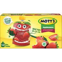 Mott's® Applesauce Strawberry 3.2 oz 12-pack clear pouches box